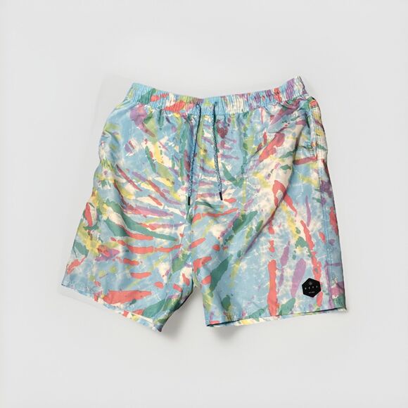 Neff Shorts Mens Size XL Swim Trunks Retro Pastel Tie Dye AOP‎ Rare - Picture 2 of 7